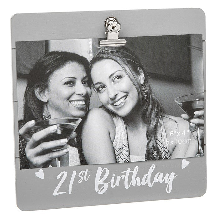 21st Birthday Grey Cutie Clip Photo Frame