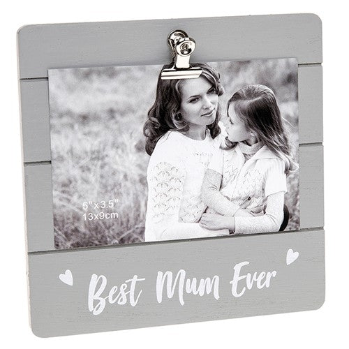 Best Mum Ever Grey Cutie Clip Photo Frame