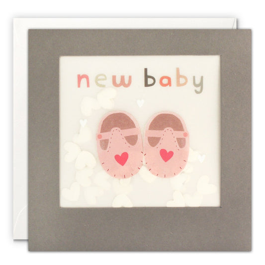 New Baby Grey Paper Shakies Card