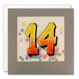 Paper Shakies Age 14 Birthday Card