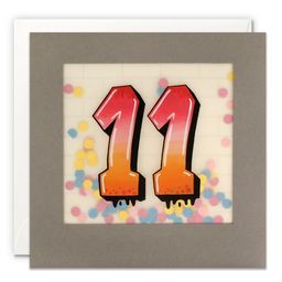 Paper Shakies Age 11 Birthday Card