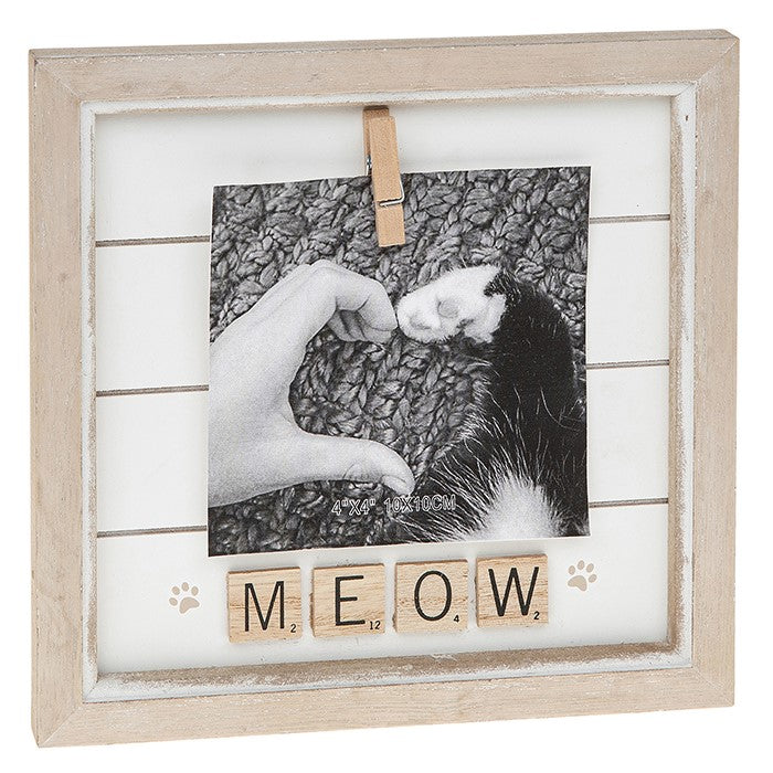 Meow Scrabble Peg Photo Frame