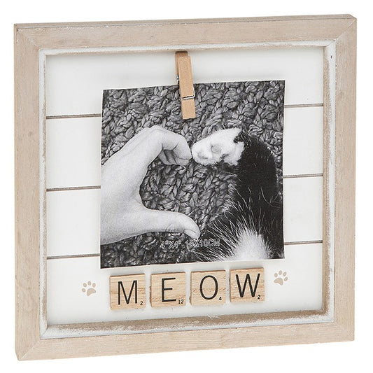 Meow Scrabble Peg Photo Frame