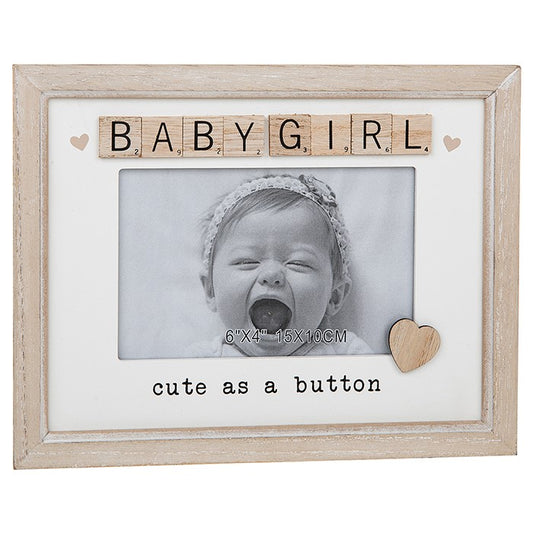 Baby Girl Scrabble Sentiments Photo Frame