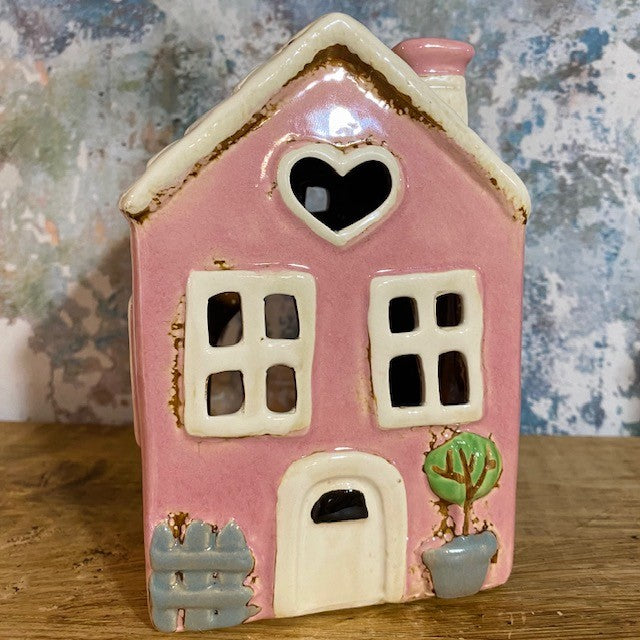 village-pottery-heart-house-pink-tealight
