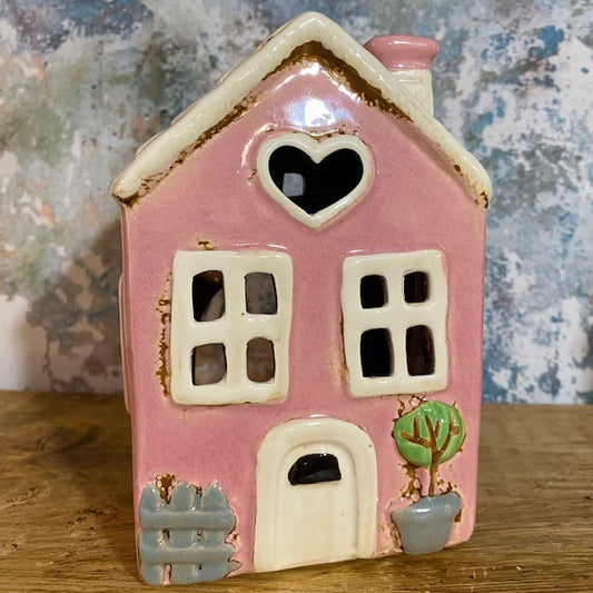 village-pottery-heart-house-pink-tealight