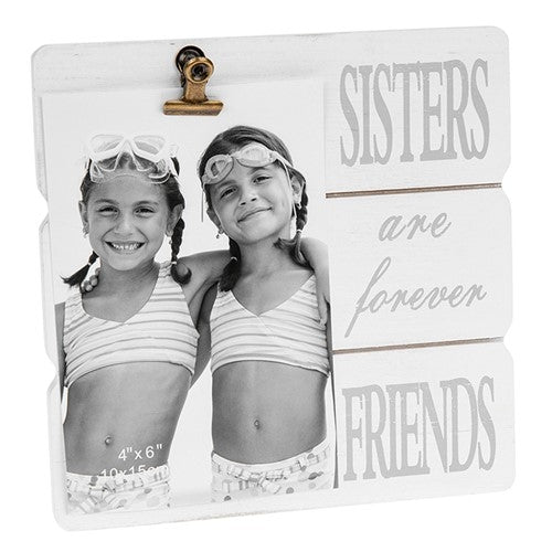 White Message Clip Photo Frame Sisters